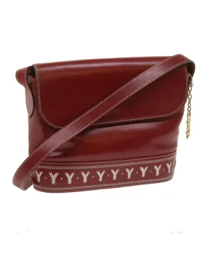 Red Leather Shoulder Bag by Saint Laurent