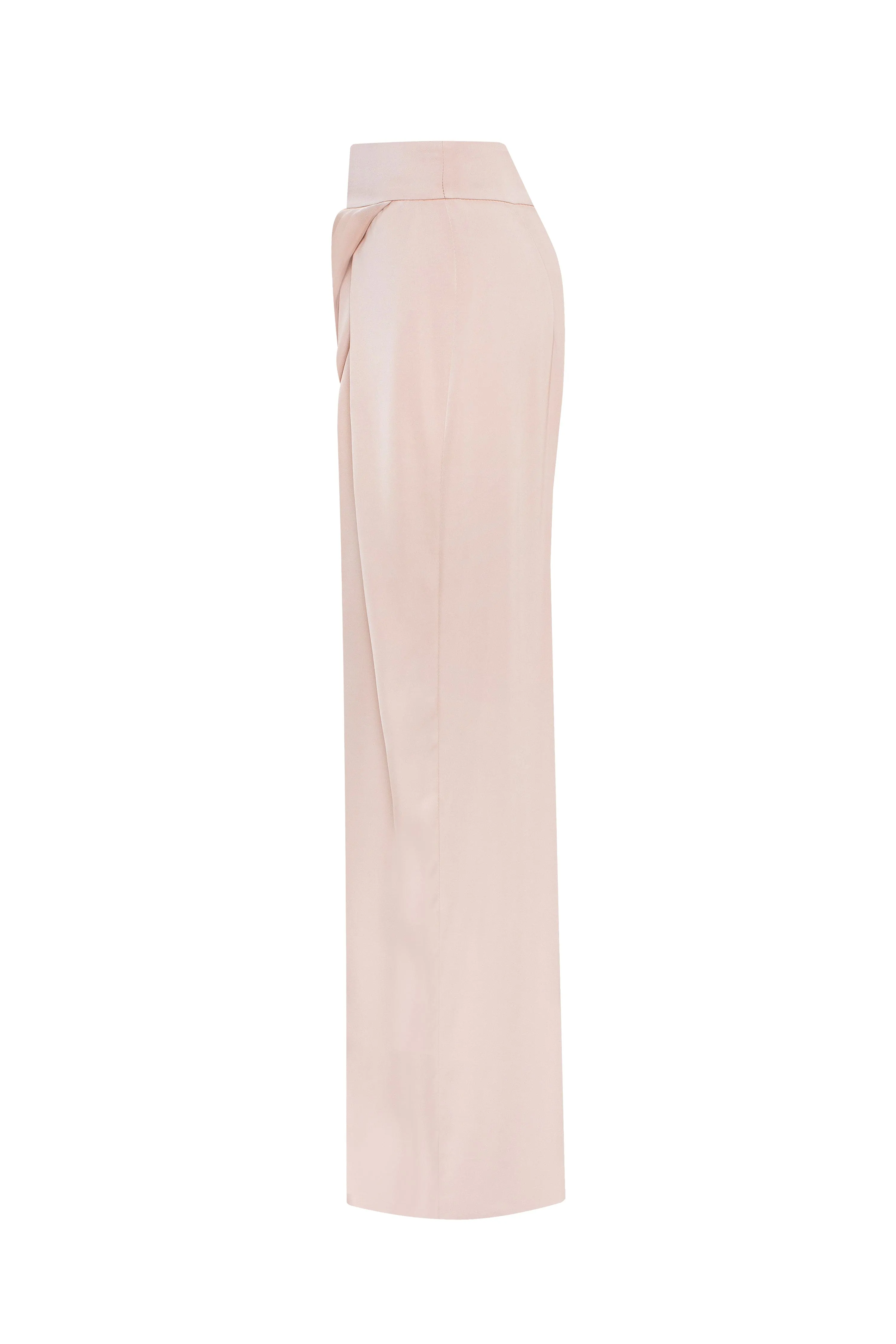 Refined high-waisted maxi satin skirt with a slit