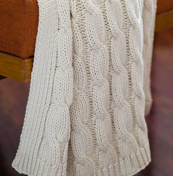 Seafarer's Cable Knit Cotton Throws