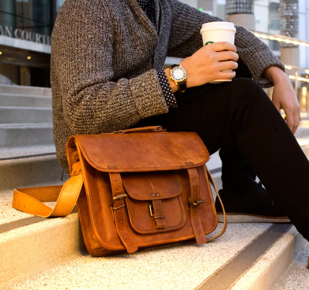 Slim Leather Briefcase 13"