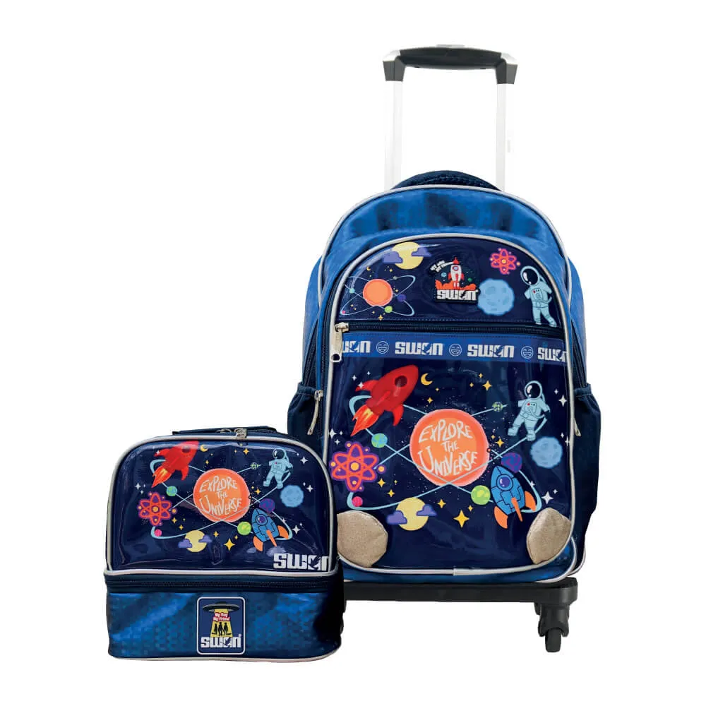 SWAN Doodle Set Trolley School Bag With Lunch Bag (XXL)