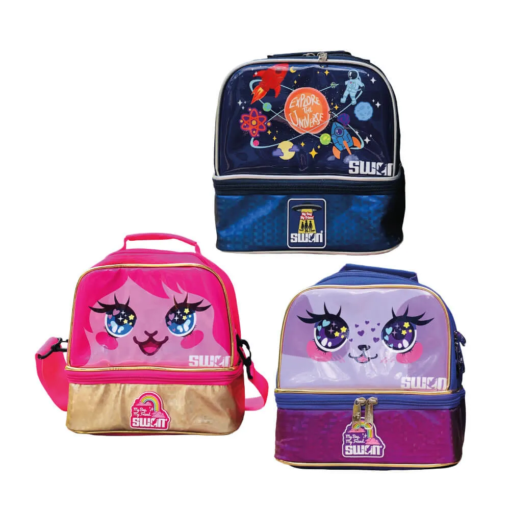 SWAN Doodle Set Trolley School Bag With Lunch Bag (XXL)