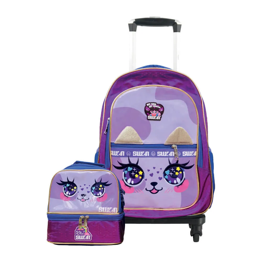 SWAN Doodle Set Trolley School Bag With Lunch Bag (XXL)