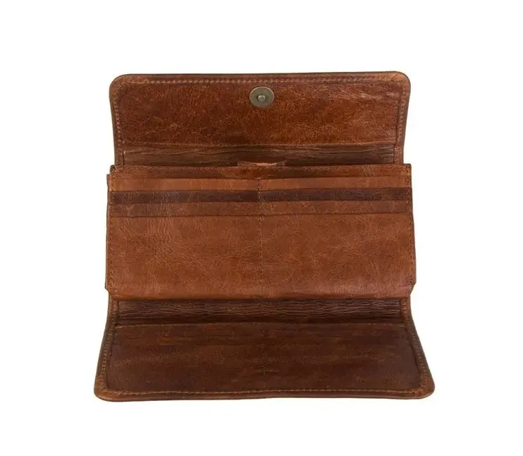 Tan Leather Goods - Lauren Leather Ladies Wallet | Pecan