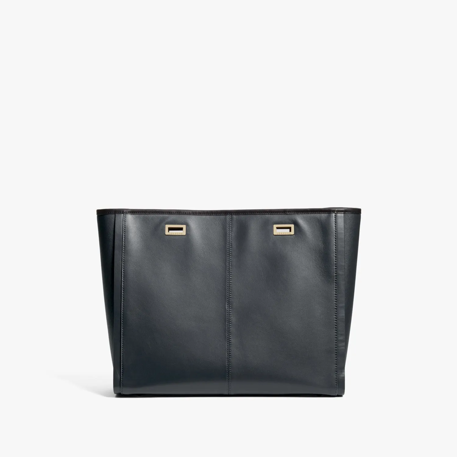 The Seville Prima Shell - Nappa & Saffiano Leather - Dark Grey / Gold / Black