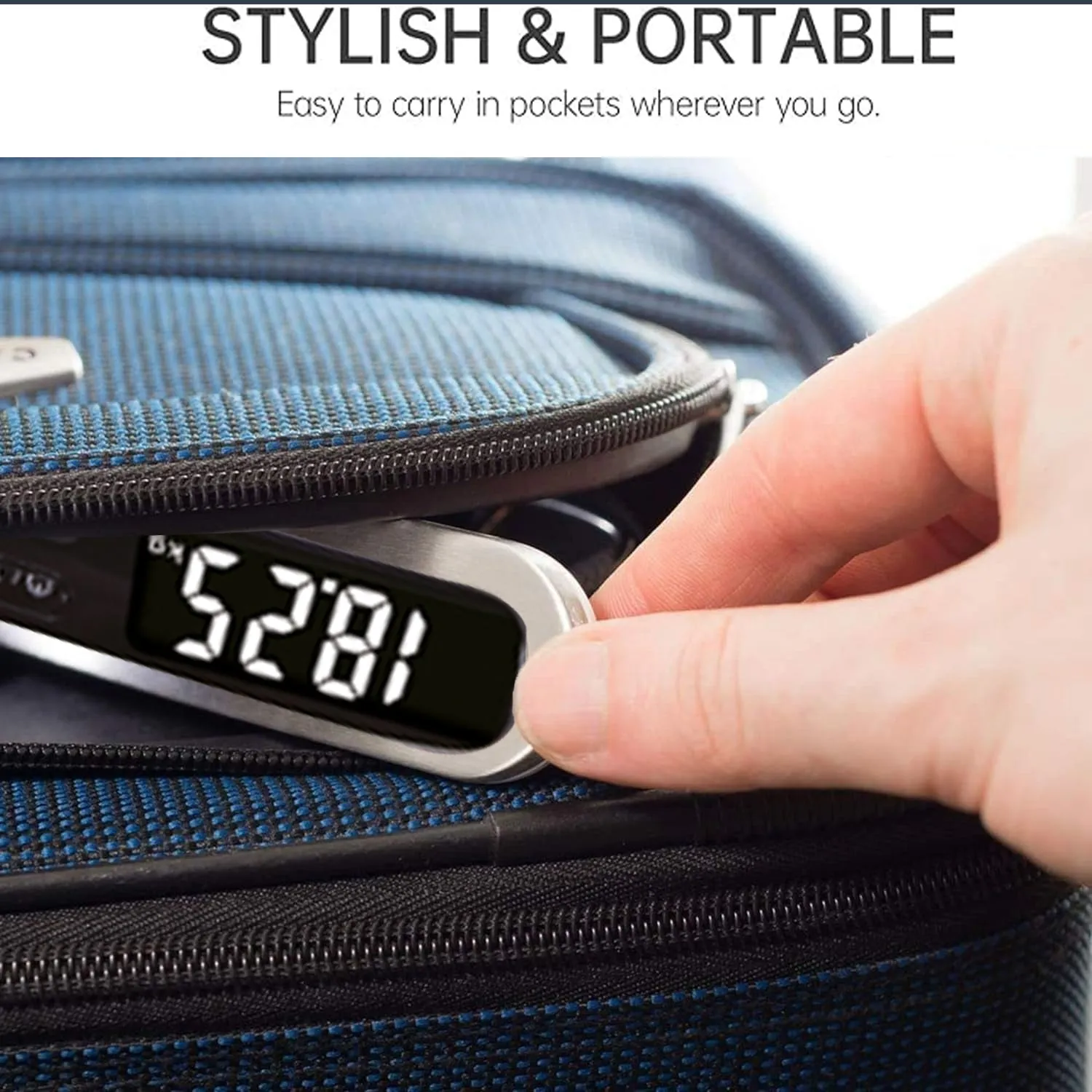 Themisto TH-WS11 Digital Luggage Scale with Target Value Setting (50kg), Silver