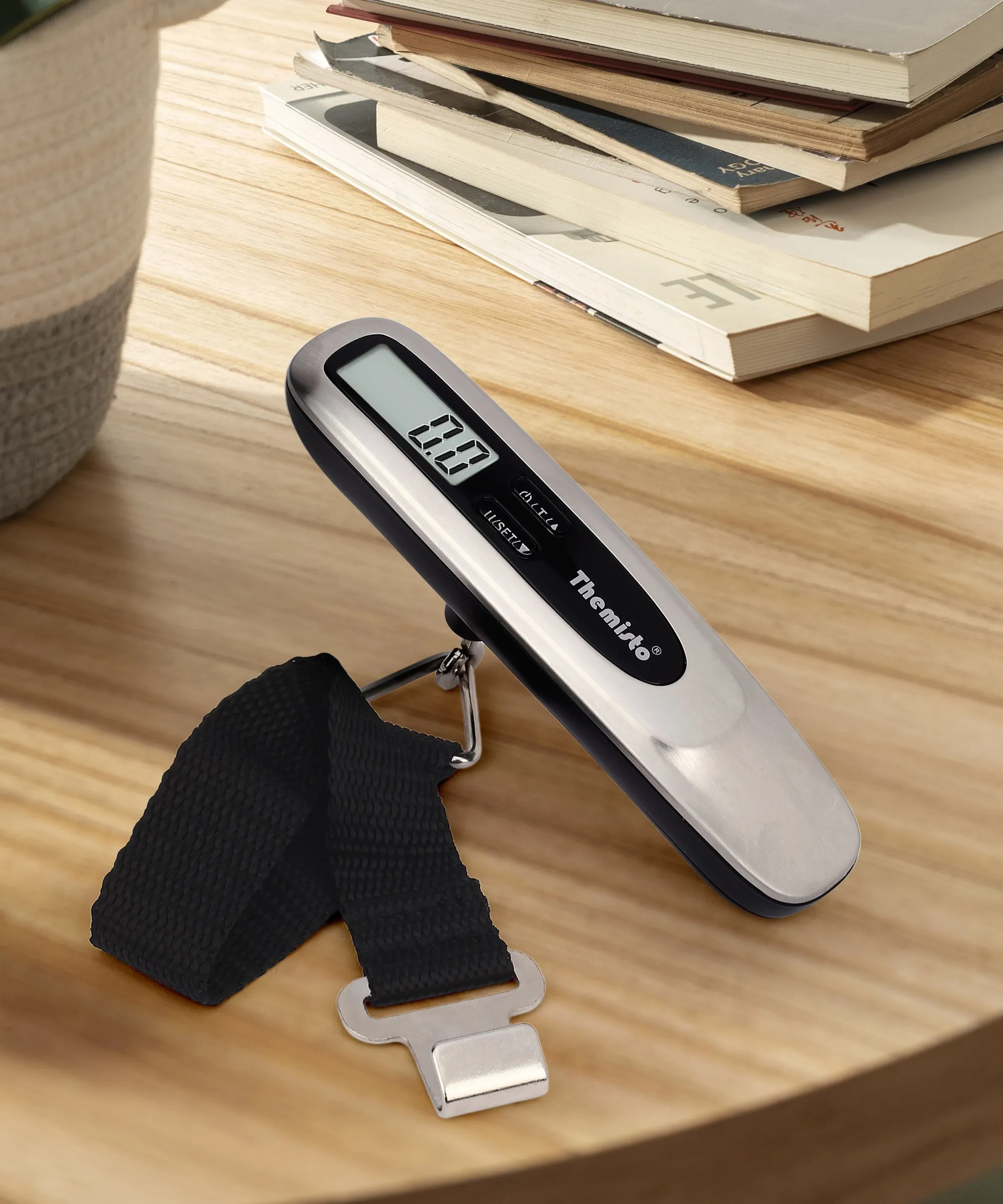 Themisto TH-WS11 Digital Luggage Scale with Target Value Setting (50kg), Silver