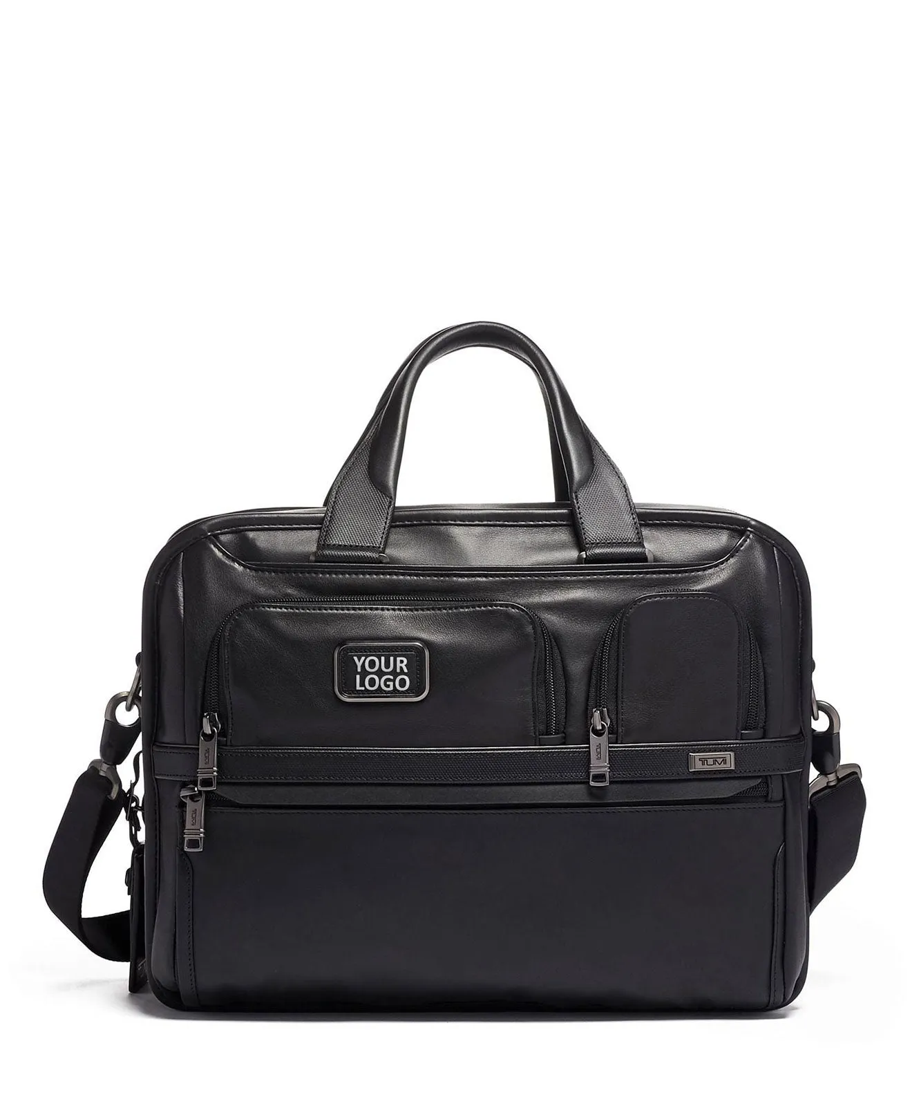 Tumi Expandable Organizer Laptop Brief, Black Leather