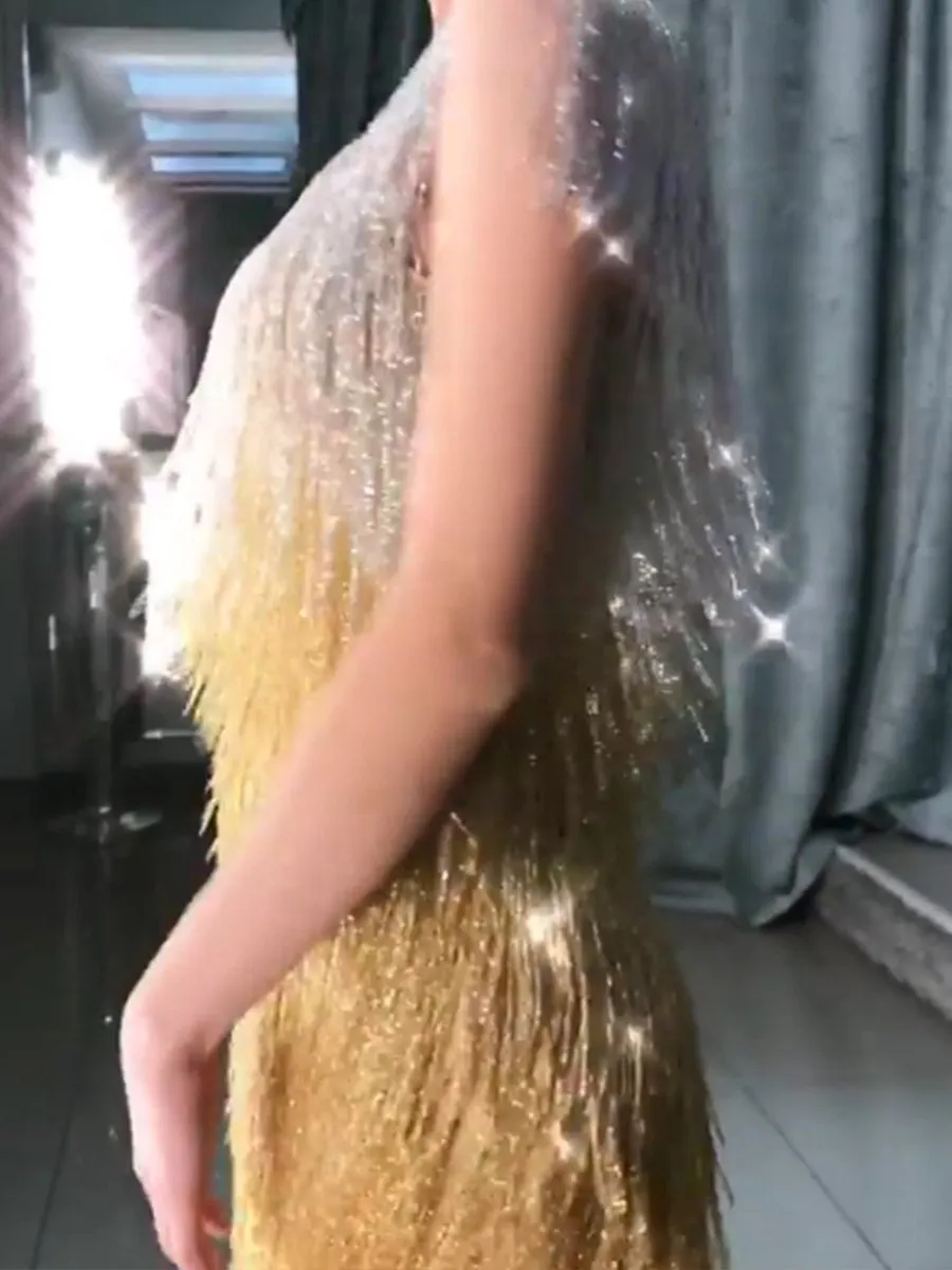 (Video) Elegant Fringed Bodycon Evening Dersses