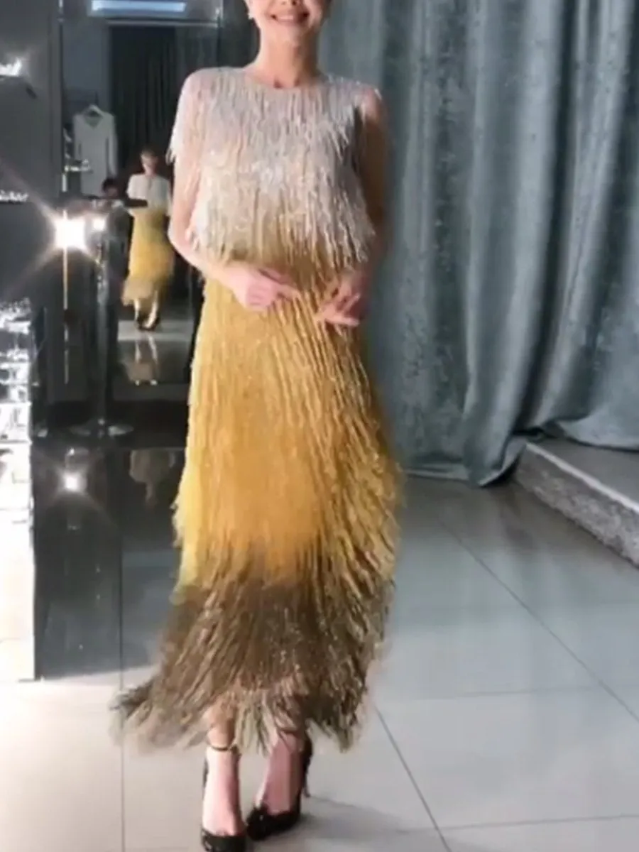 (Video) Elegant Fringed Bodycon Evening Dersses