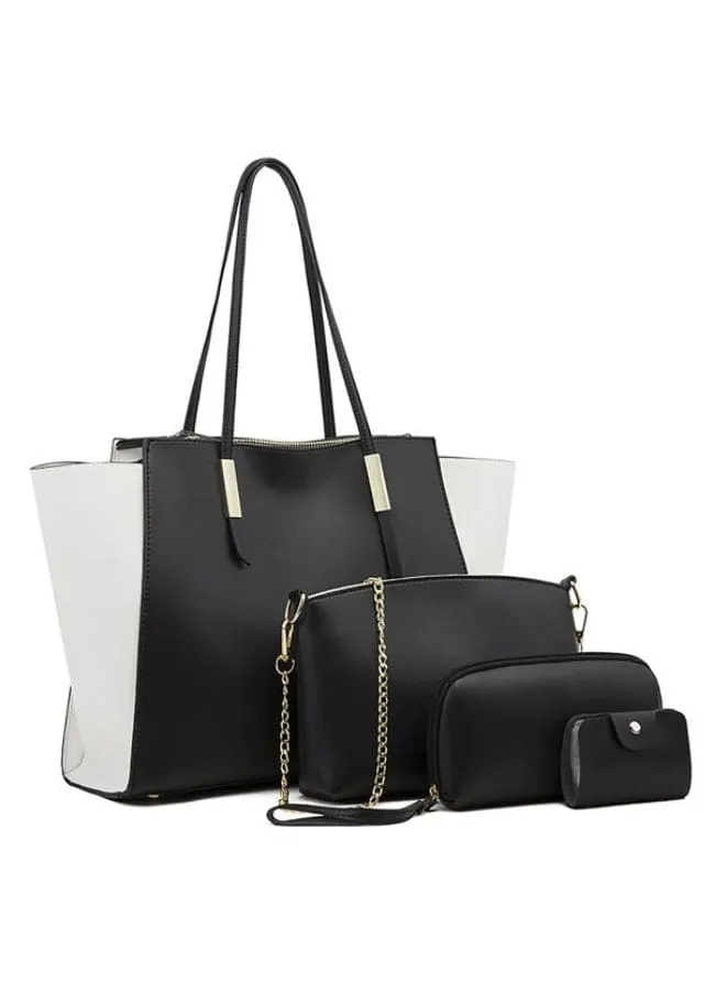 Women Leather Tote Bag Set, 4Pcs One Shoulder Bag One Hand Bag And Two Purses