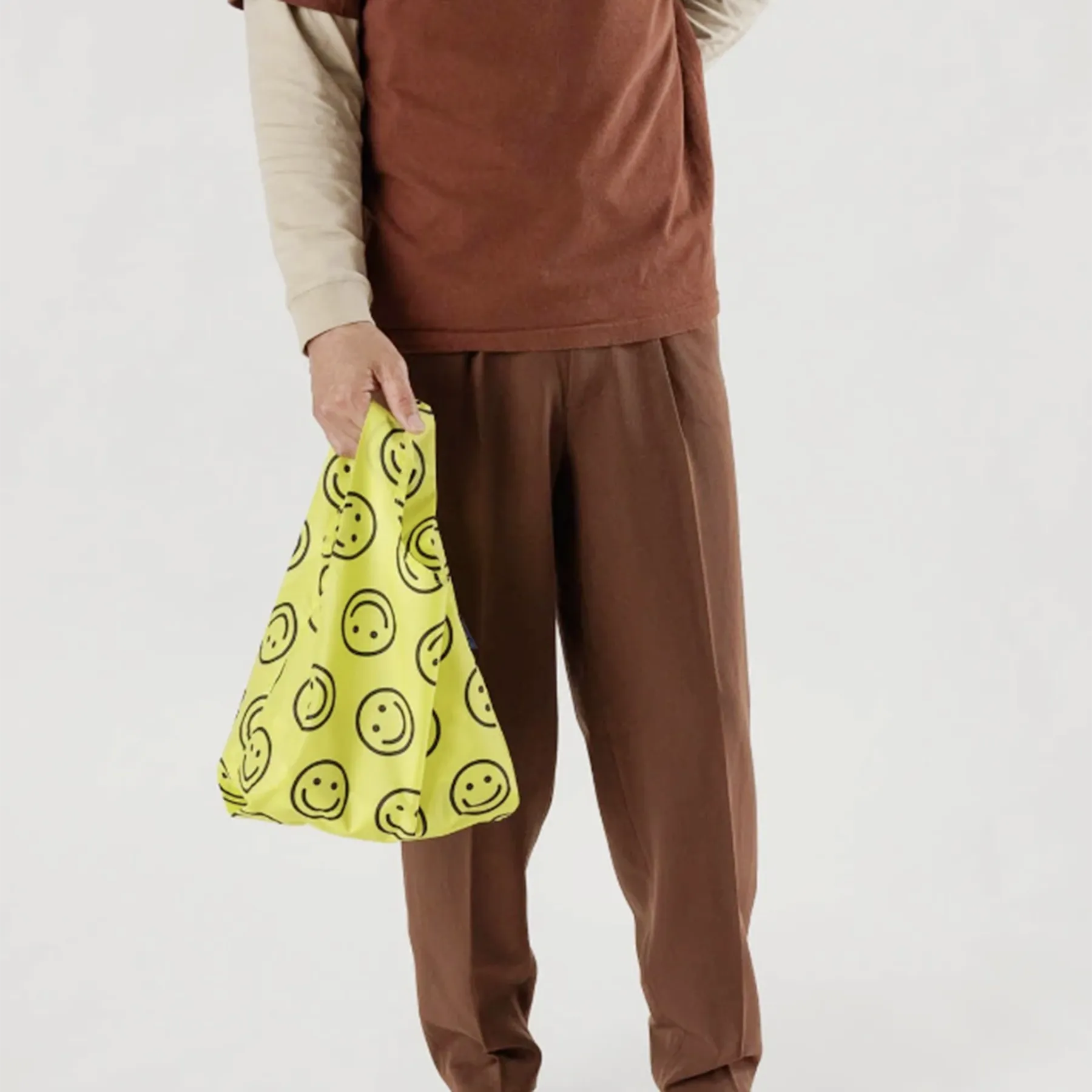 Yellow Happy Face Reusable Bag