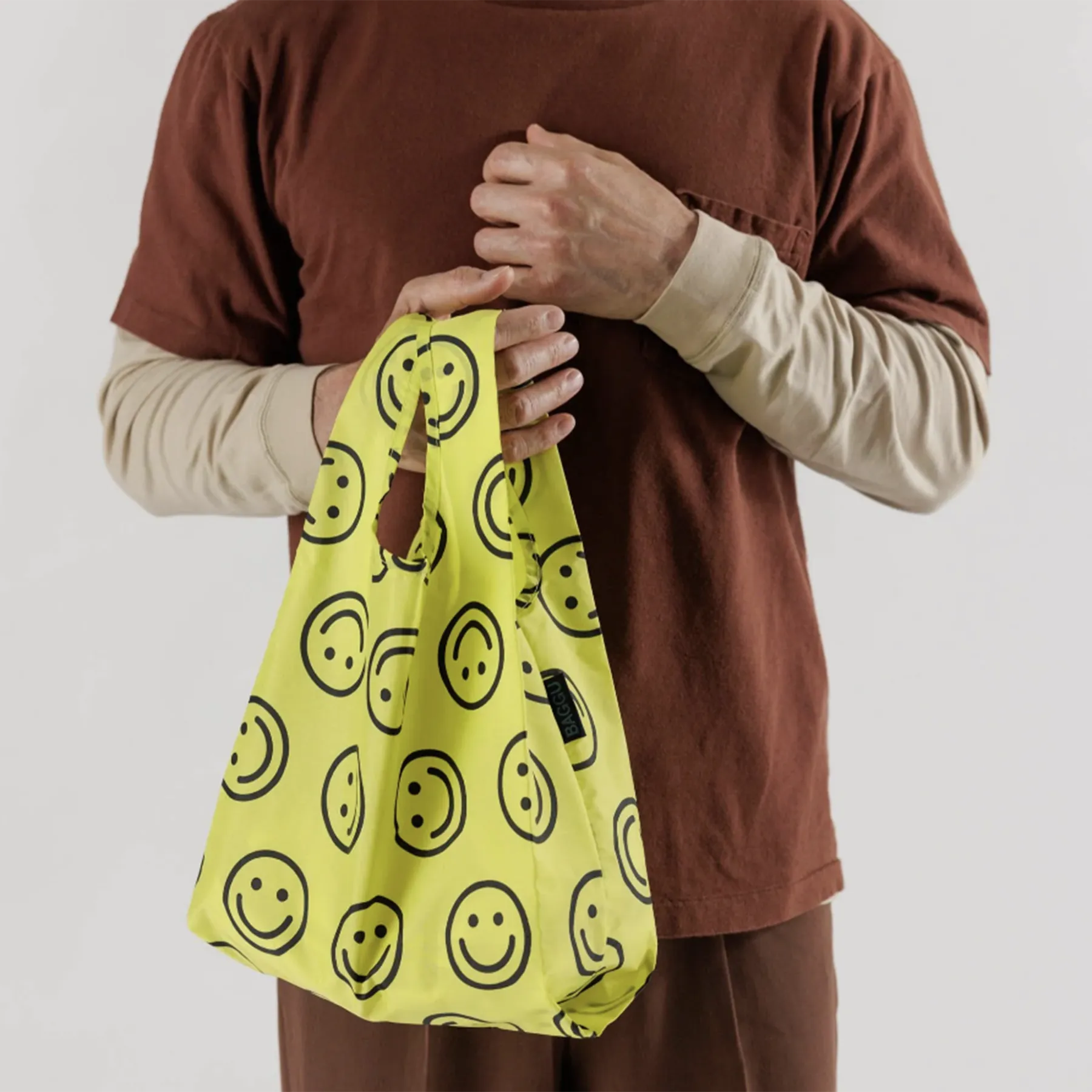 Yellow Happy Face Reusable Bag